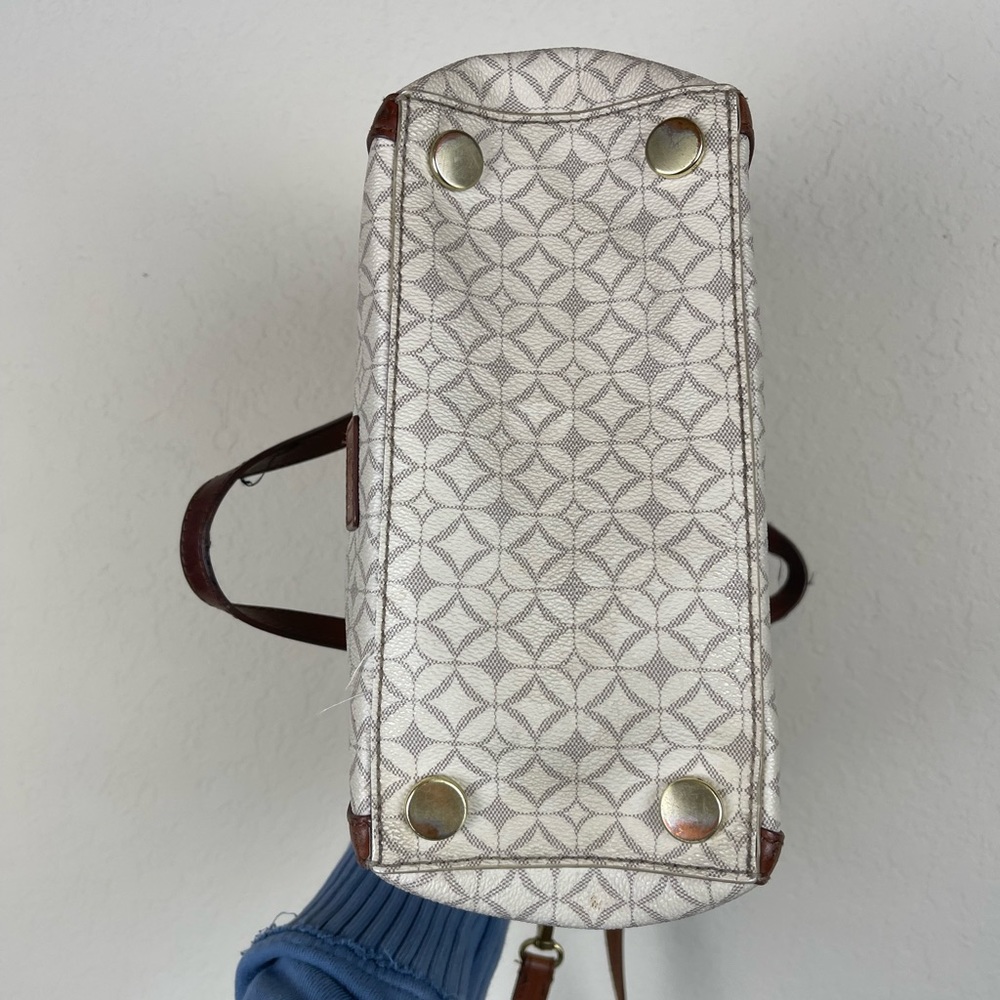 Fossil Cream Patterned Small Tote Crossbody Bag - image 6